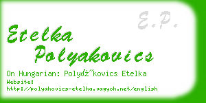 etelka polyakovics business card